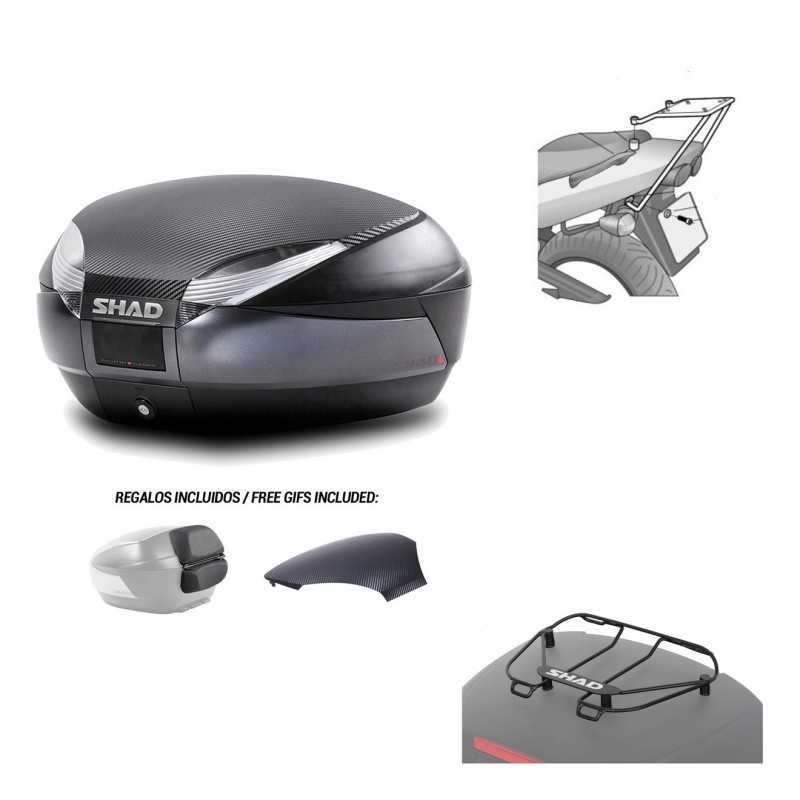 SHAD Baul trasero + herraje montaje parrilla portabultos superior SH48 KIT-181167