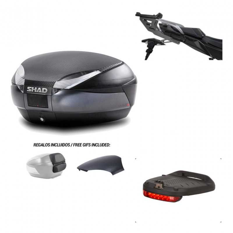 SHAD Baul trasero + herraje montaje luz de freno SH48 KIT-181728