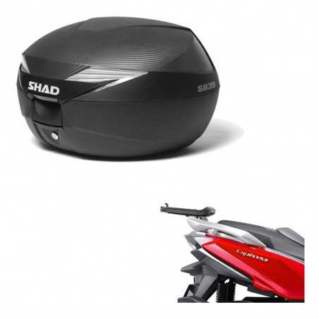 SHAD Baul trasero + herraje montaje SH39 SH 39 carbono carbonlook KIT-182029