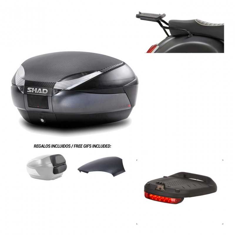 SHAD Baul trasero + herraje montaje luz de freno SH48 KIT-181880