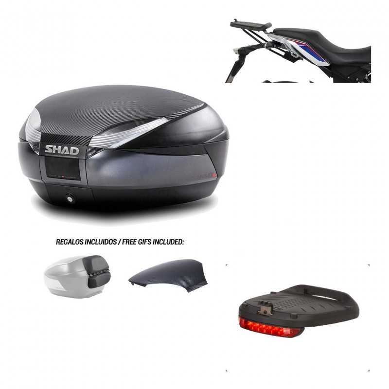 SHAD Baul trasero + herraje montaje luz de freno SH48 KIT-181640