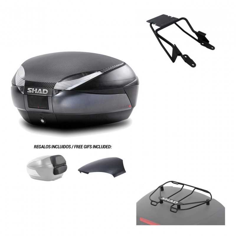 SHAD Baul trasero + herraje montaje parrilla portabultos superior SH48 KIT-181896