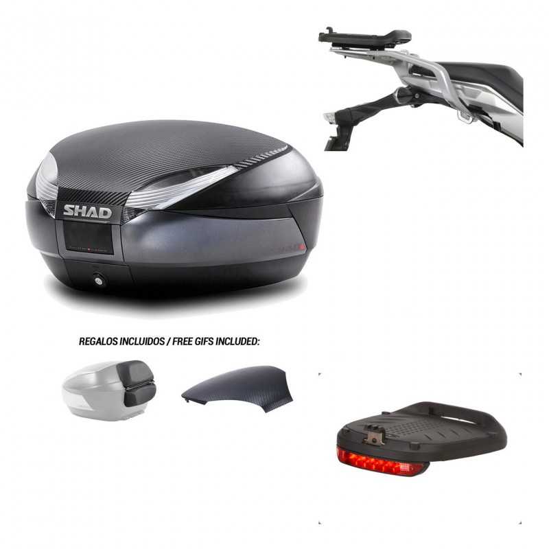 SHAD Baul trasero + herraje montaje luz de freno SH48 KIT-181648