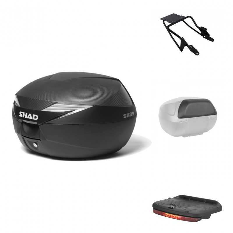SHAD Baul trasero + herraje montaje accesorios SH39 SH 39 carbono carbonlook KIT-182003