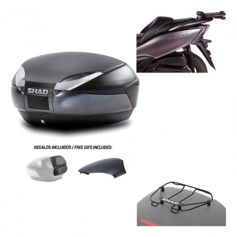 SHAD Baul trasero + herraje montaje parrilla portabultos superior SH48 KIT-181901