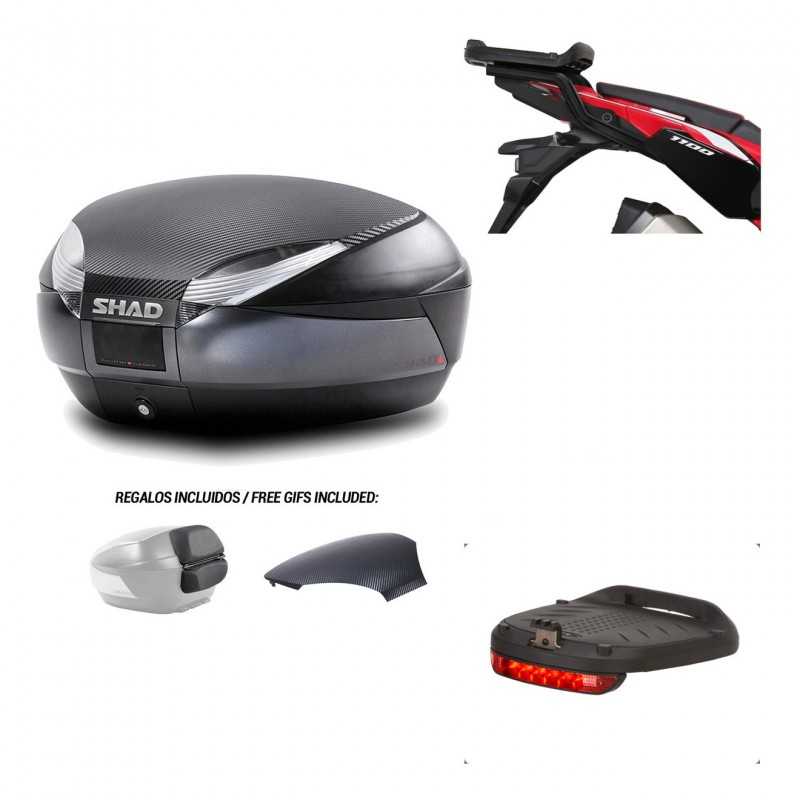 SHAD Baul trasero + herraje montaje luz de freno SH48 KIT-181856