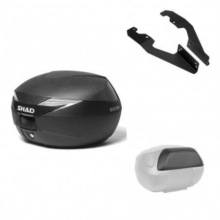SHAD Baul trasero + herraje montaje respaldo de pasajero SH39 SH 39 carbono carbonlook KIT-182015