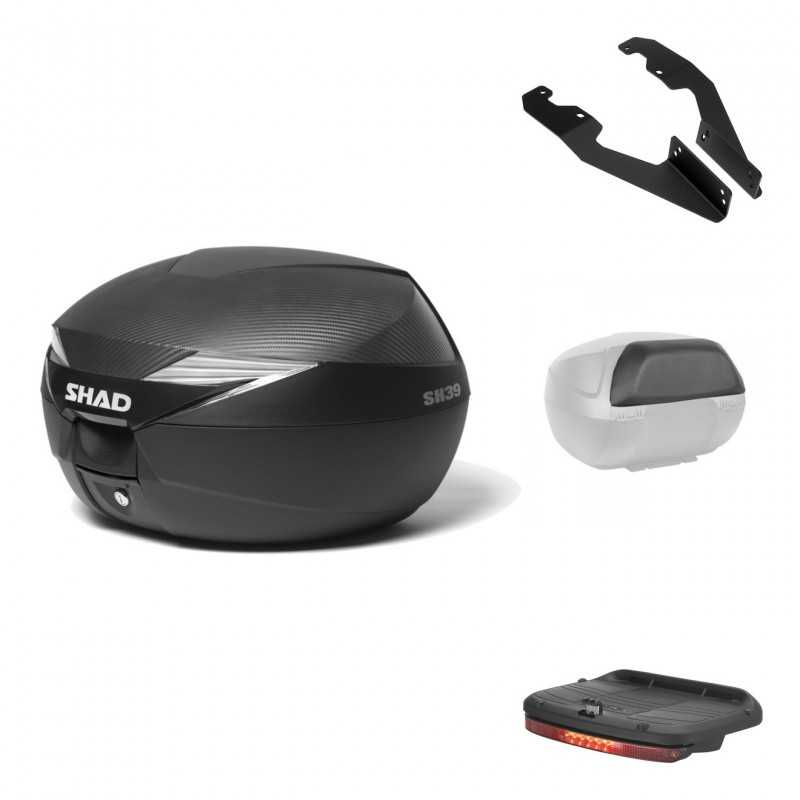 SHAD Baul trasero + herraje montaje accesorios SH39 SH 39 carbono carbonlook KIT-182016