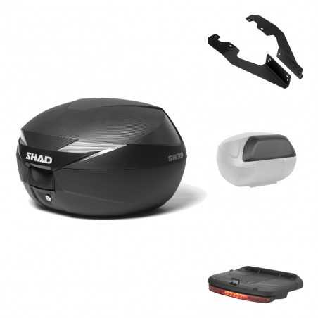 SHAD Baul trasero + herraje montaje accesorios SH39 SH 39 carbono carbonlook KIT-182016