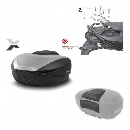 SHAD Baul trasero + herraje montaje respaldo de pasajero SH59X ALU KIT-182588