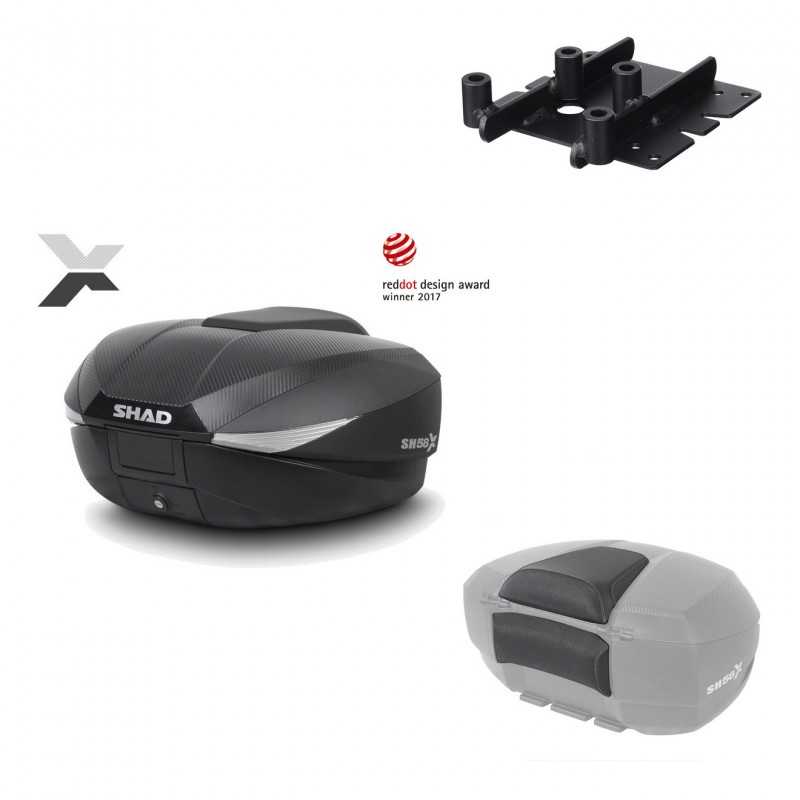 SHAD Baul trasero + herraje montaje respaldo de pasajero SH58X KIT-182254