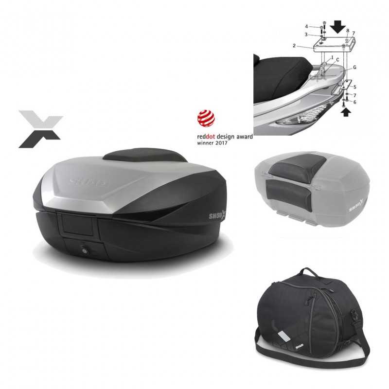 Rear trunk + mounting hardware + accessories  SH59X ALU