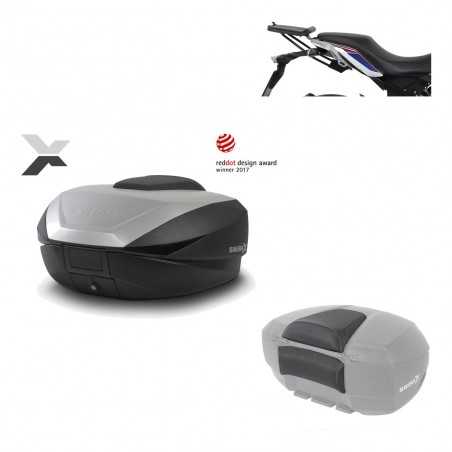 SHAD Baul trasero + herraje montaje respaldo de pasajero SH59X ALU KIT-182676