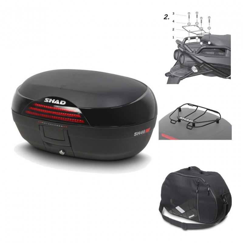 Rear trunk + mounting hardware + accessories  SH46 SH 46 NEW MODEL