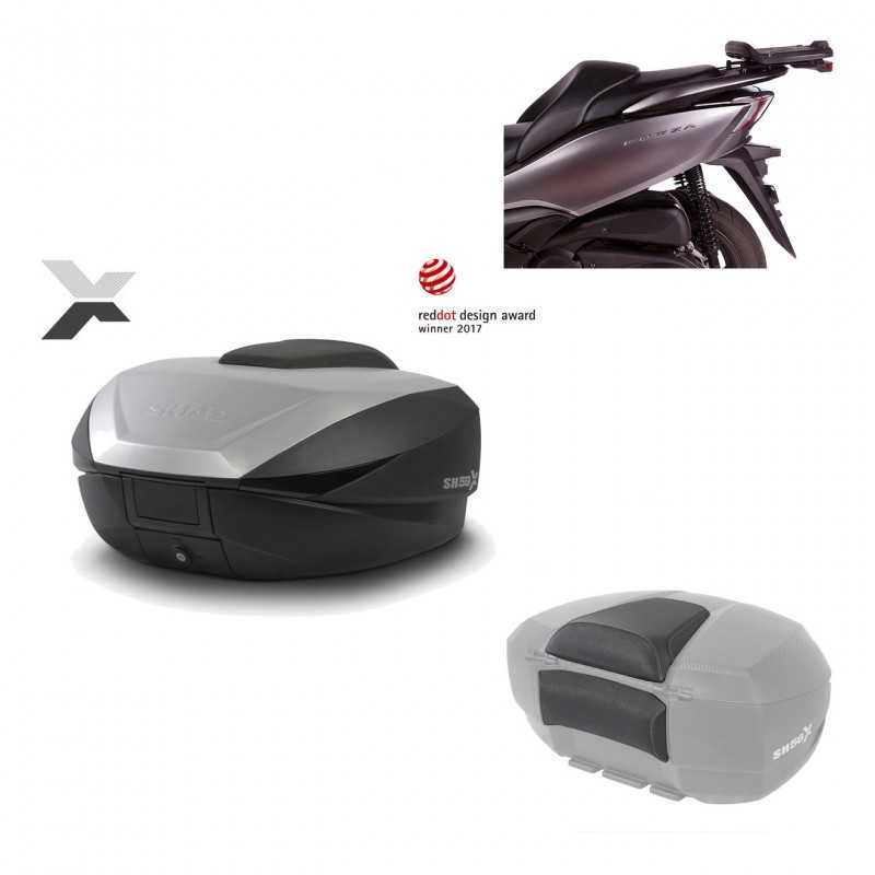 SHAD Baul trasero + herraje montaje respaldo de pasajero SH59X ALU KIT-182929