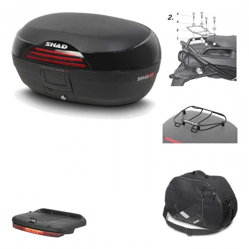 Rear trunk + mounting hardware + accessories  SH46 SH 46 NEW MODEL