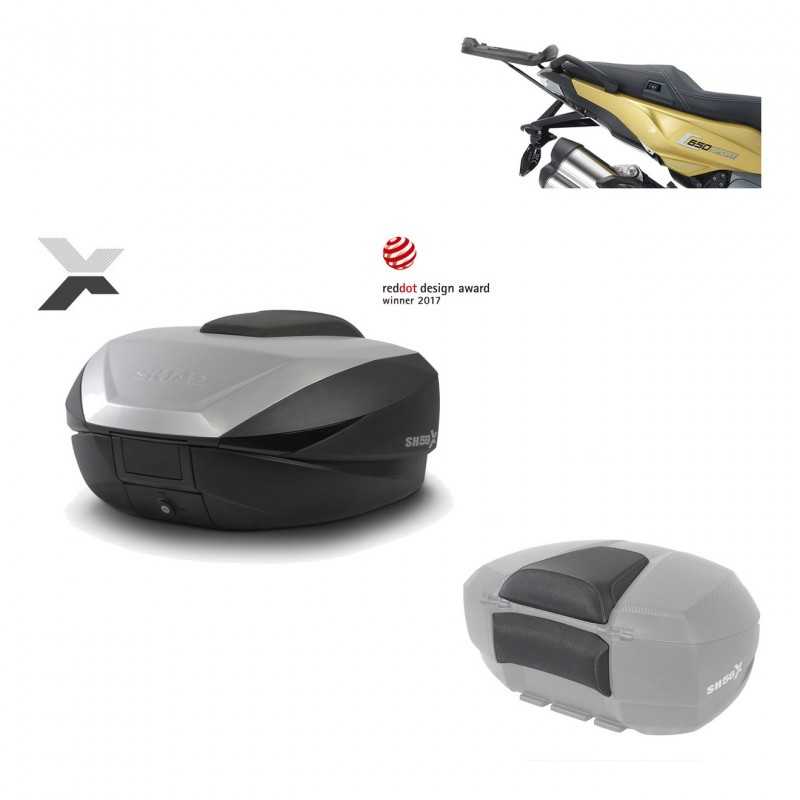 SHAD Baul trasero + herraje montaje respaldo de pasajero SH59X ALU KIT-182631