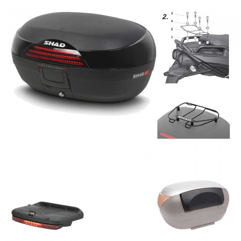 Rear trunk + mounting hardware + accessories  SH46 SH 46 NEW MODEL