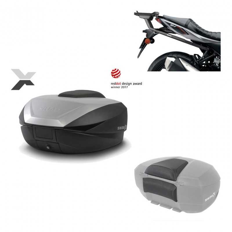 SHAD Baul trasero + herraje montaje respaldo de pasajero SH59X ALU KIT-182732