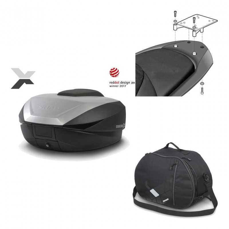 SHAD Baul trasero + herraje montaje bolsa interna SH59X ALU KIT-182633