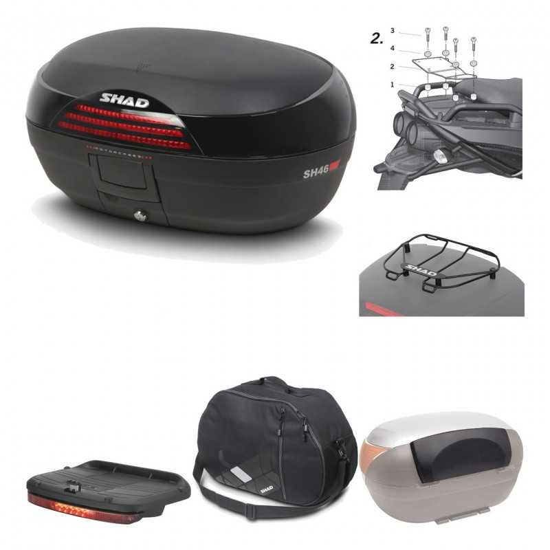 Rear trunk + mounting hardware + accessories  SH46 SH 46 NEW MODEL