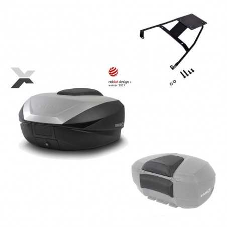 SHAD Baul trasero + herraje montaje respaldo de pasajero SH59X ALU KIT-182637