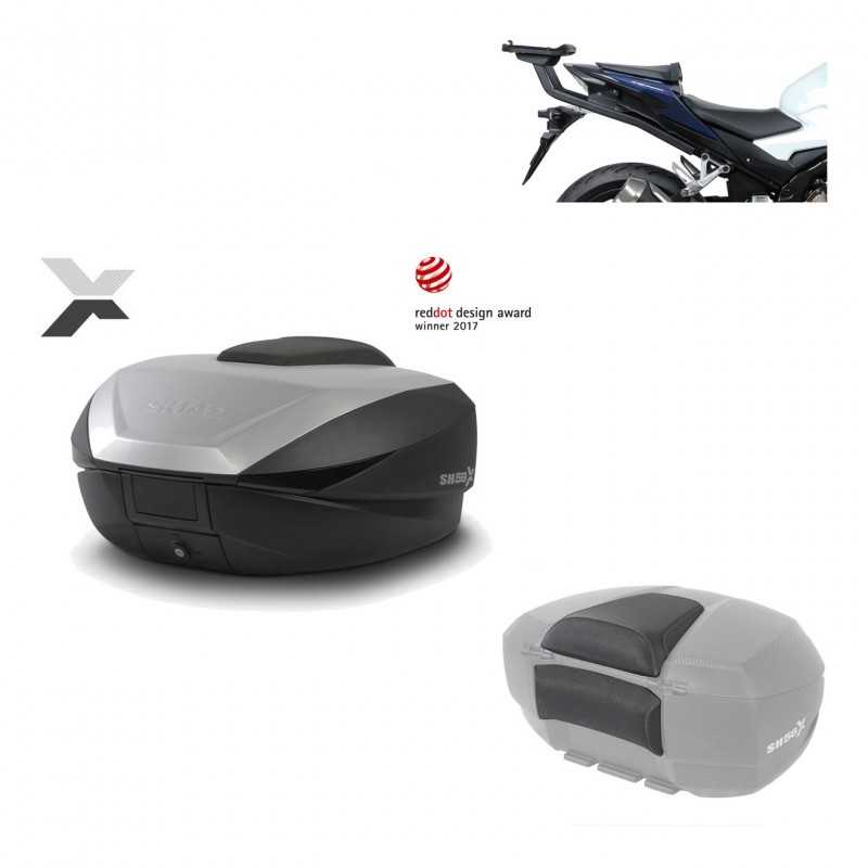 SHAD Baul trasero + herraje montaje respaldo de pasajero SH59X ALU KIT-182788