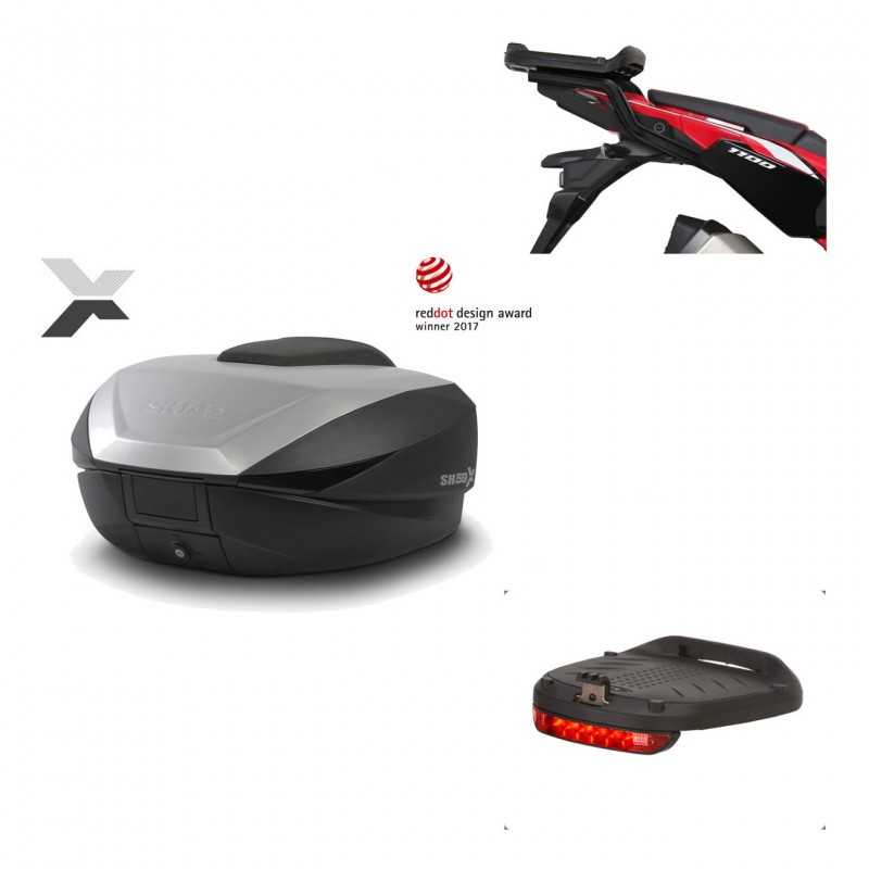 SHAD Baul trasero + herraje montaje luz de freno SH59X ALU KIT-182889