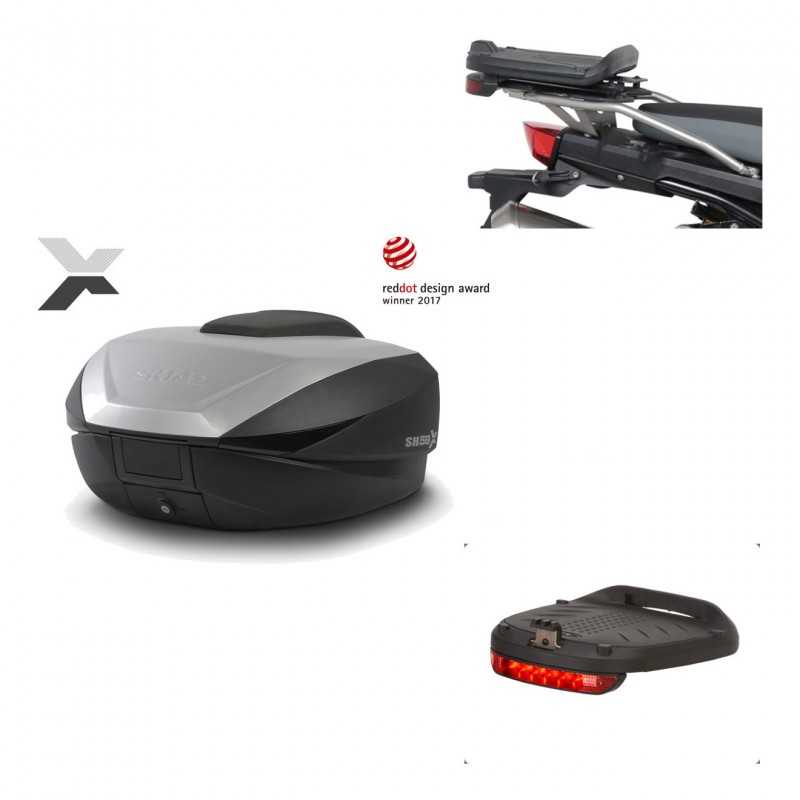 SHAD Baul trasero + herraje montaje luz de freno SH59X ALU KIT-182745