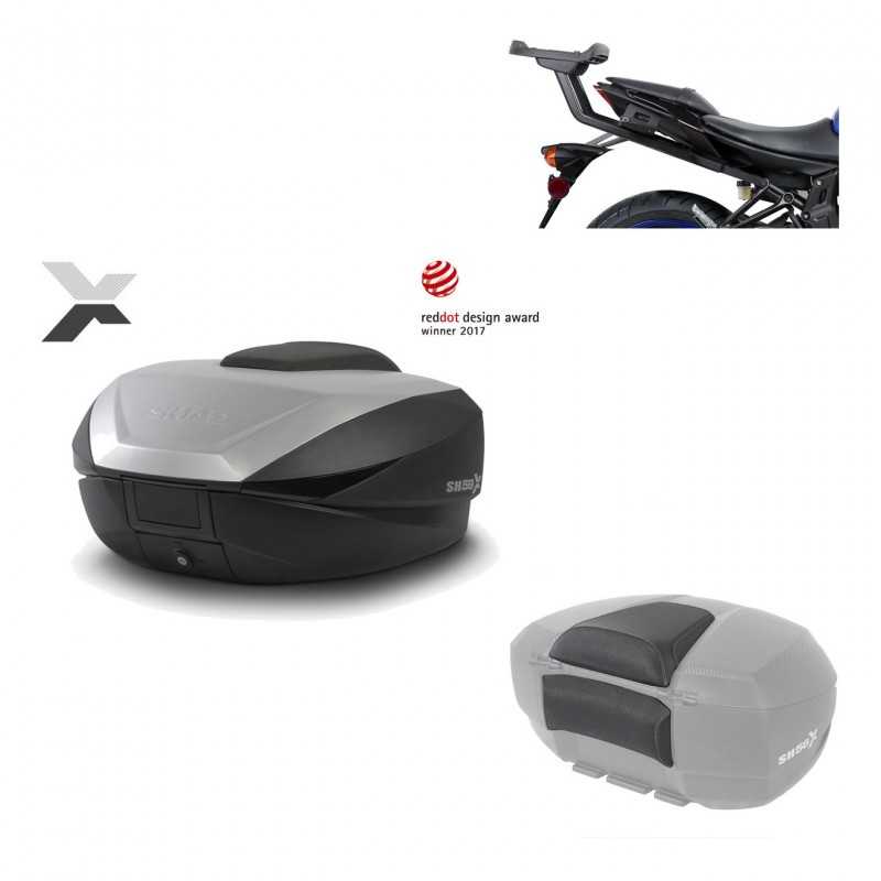 SHAD Baul trasero + herraje montaje respaldo de pasajero SH59X ALU KIT-182756