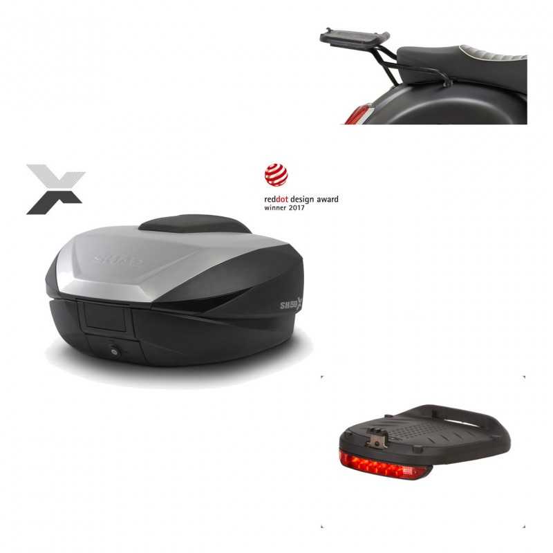 SHAD Baul trasero + herraje montaje luz de freno SH59X ALU KIT-182913