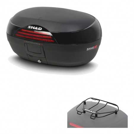 SHAD Baul trasero + parrilla portabultos superior SH46 SH 46 NEW MODEL KIT-182969