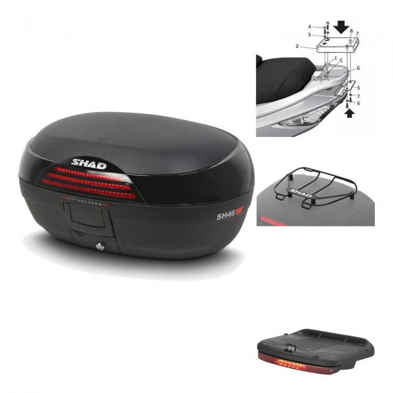 SHAD Baul trasero + herraje montaje accesorios SH46 SH 46 NEW MODEL KIT-183234