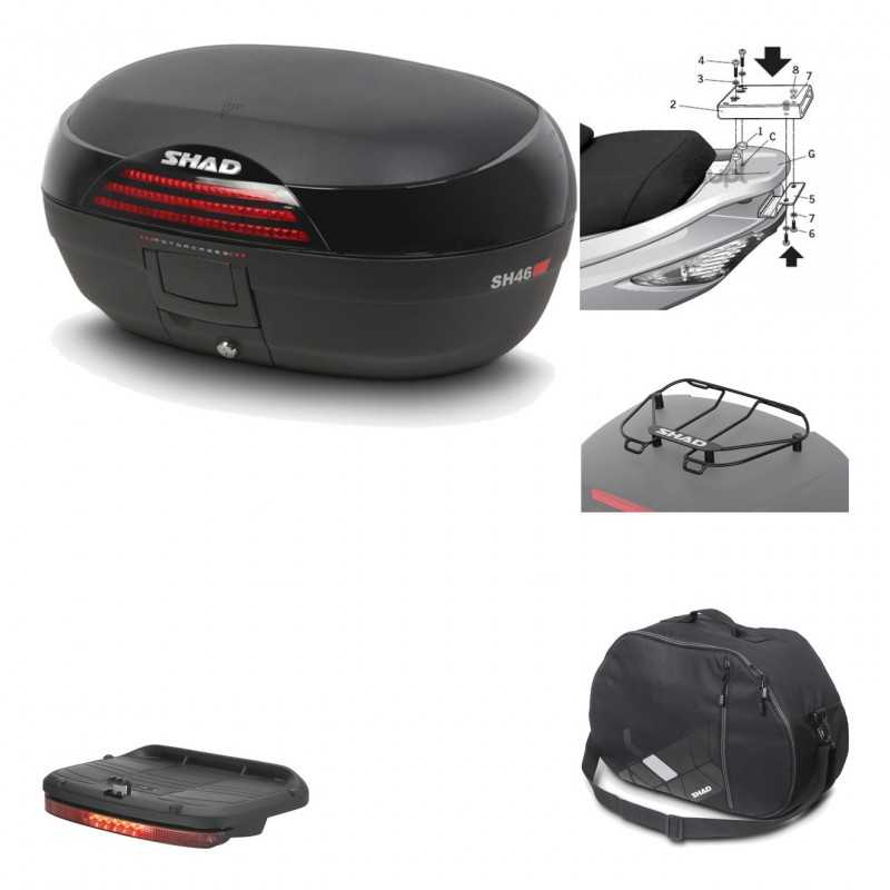 Rear trunk + mounting hardware + accessories  SH46 SH 46 NEW MODEL