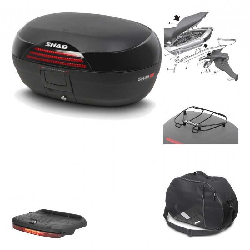 Rear trunk + mounting hardware + accessories  SH46 SH 46 NEW MODEL