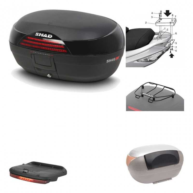 Rear trunk + mounting hardware + accessories  SH46 SH 46 NEW MODEL