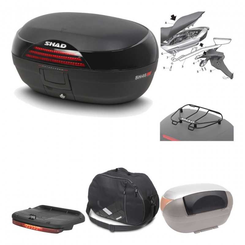Rear trunk + mounting hardware + accessories  SH46 SH 46 NEW MODEL