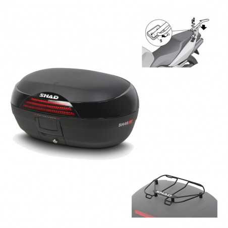 SHAD Baul trasero + herraje montaje parrilla portabultos superior SH46 SH 46 NEW MODEL KIT-183145