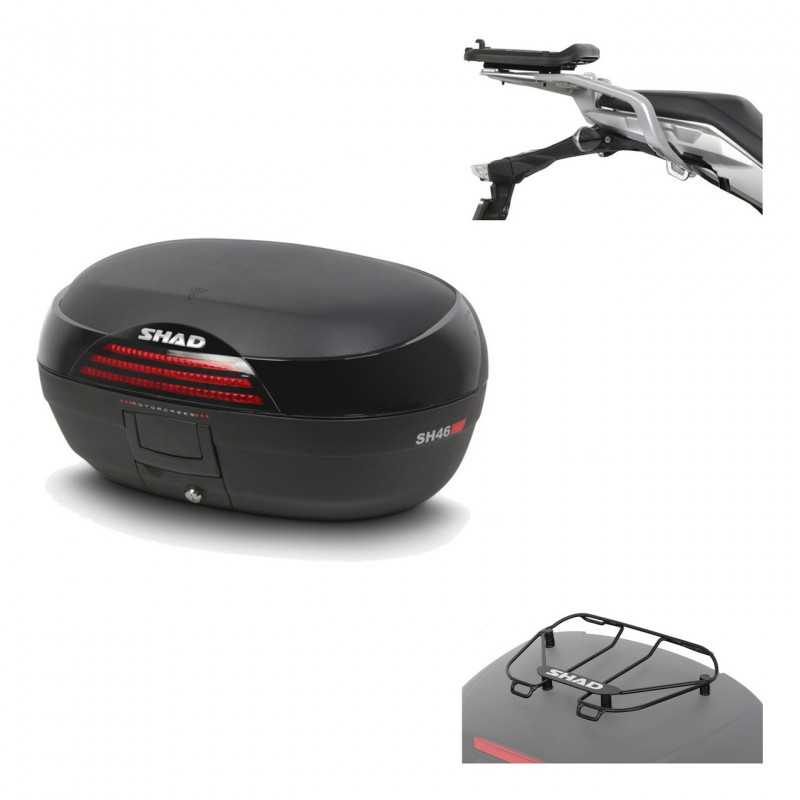 SHAD Baul trasero + herraje montaje parrilla portabultos superior SH46 SH 46 NEW MODEL KIT-184073