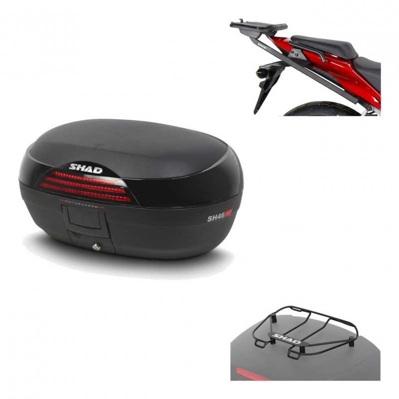 SHAD Baul trasero + herraje montaje parrilla portabultos superior SH46 SH 46 NEW MODEL KIT-183745