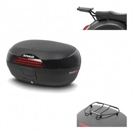 SHAD Baul trasero + herraje montaje parrilla portabultos superior SH46 SH 46 NEW MODEL KIT-184537