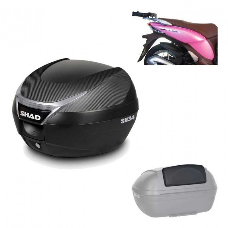 Back trunk + top small fitting + passenger support  SH34 CARBON LOOK