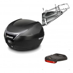 SHAD Baul trasero + herraje montaje luz de freno SH34 CARBON LOOK KIT-184821