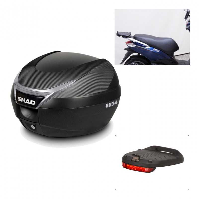Back trunk + top small fitting + brake light  SH34 CARBON LOOK