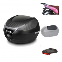 SHAD Baul trasero + herraje montaje accesorios SH34 CARBON LOOK KIT-184771