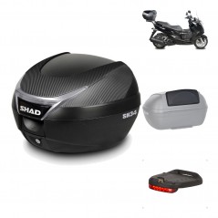 SHAD Baul trasero + herraje montaje accesorios SH34 CARBON LOOK KIT-185071