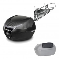 Back trunk + top small fitting + passenger support  SH34 CARBON LOOK