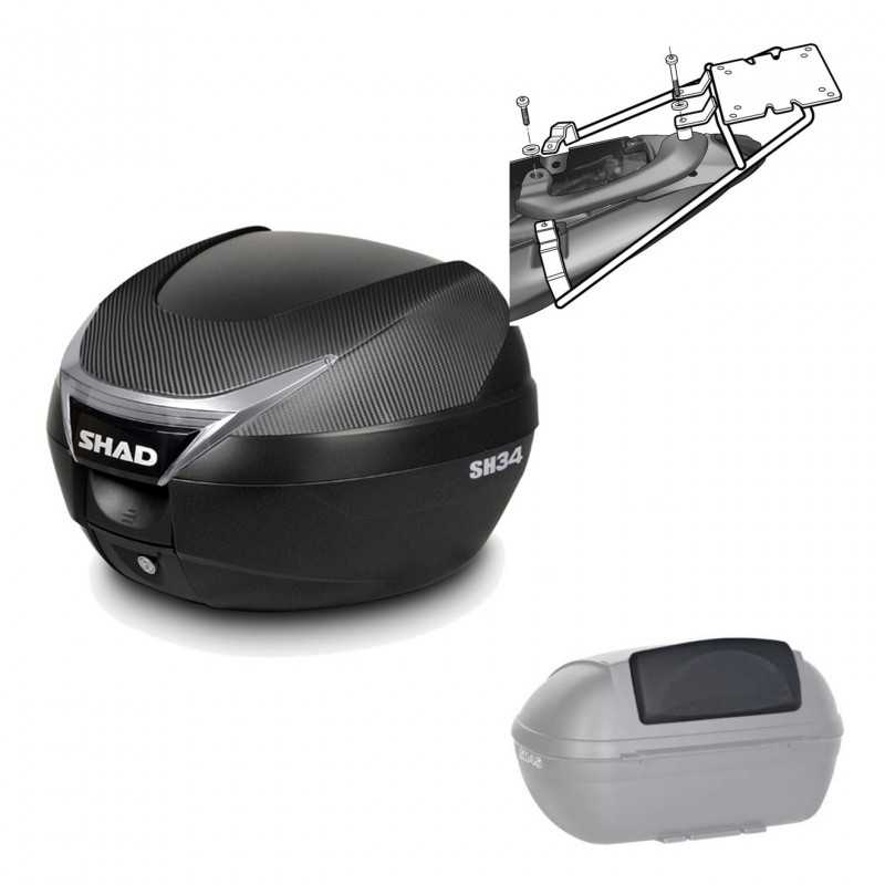 Back trunk + top small fitting + passenger support  SH34 CARBON LOOK