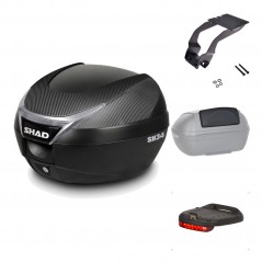 SHAD Baul trasero + herraje montaje accesorios SH34 CARBON LOOK KIT-185023