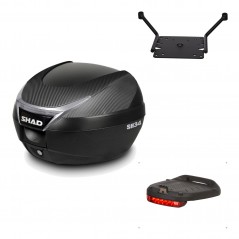 Back trunk + top small fitting + brake light  SH34 CARBON LOOK